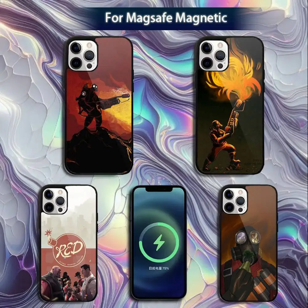 

Team F-Fortress 2 Game Phone Case For iPhone 16e,16,15,14,13,12,11,Plus,Pro,Max,Mini Magsafe Magnetic Wireless Charging