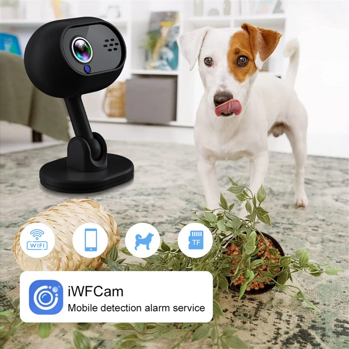 كاميرا IP لاسلكية 1080P للرؤية الليلية كاميرا صوت فيديو مع أجهزة إنذار ذكية، كشف الحركة، اتجاهين #3