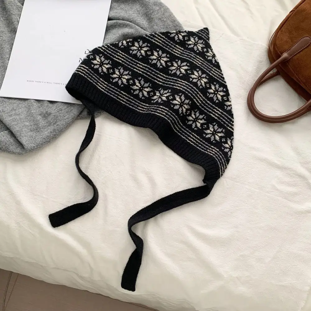 Elegant Bohemian Turban Knitted Triangle Headscarf Vintage Printed Apron Wrap Cummerbund Warm Ethnic Style Waist Band Streetwear view 2