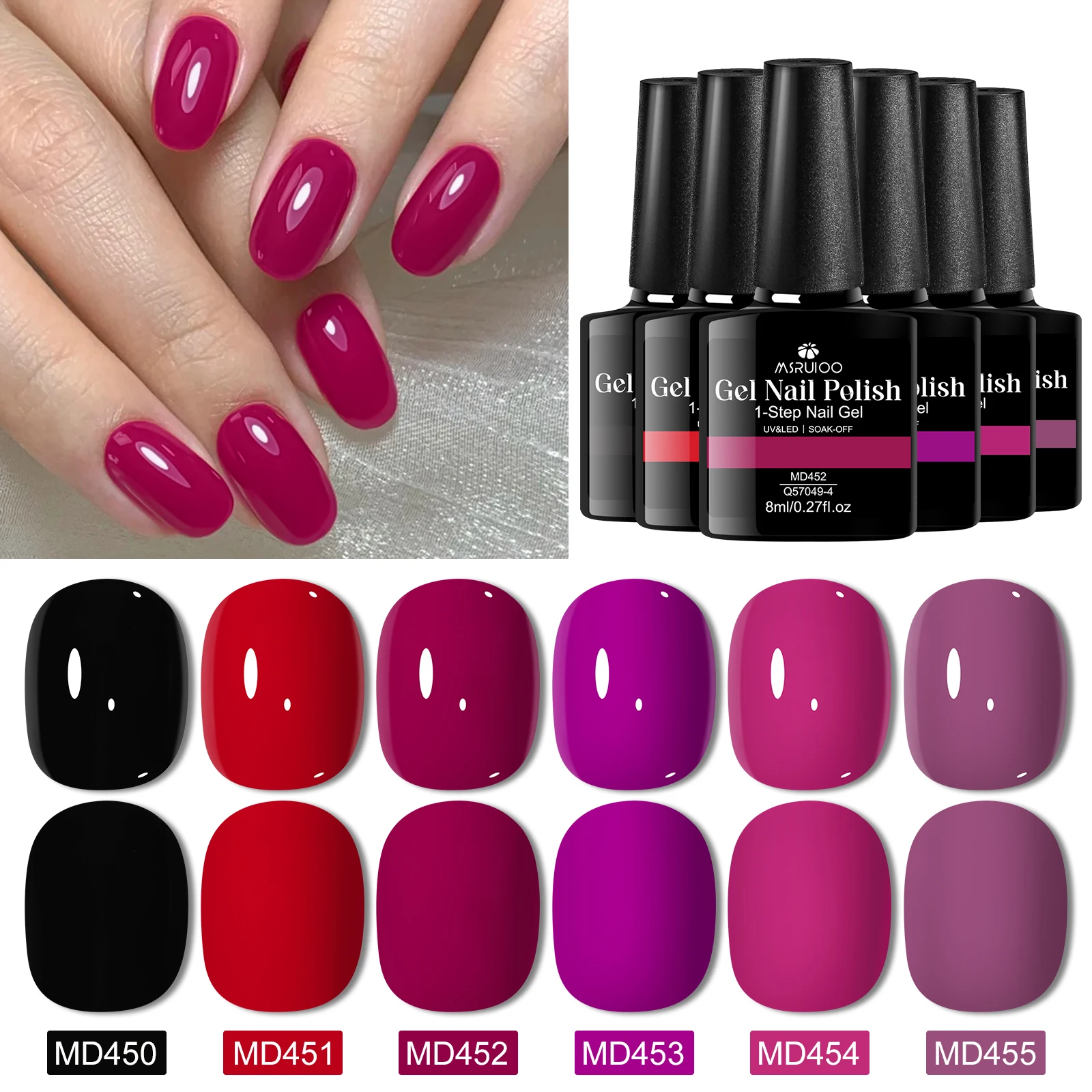 6 قطعة 8 مللي 1-خطوة هلام البولندية 3 في 1 هلام مجموعة طلاء الأظافر نقع قبالة LED UV جل طلاء الأظافر لا حاجة قاعدة معطف فوقي هلام مستلزمات الأظافر