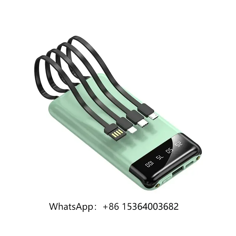 

HOT Selling Power Banks for iphone 10000mah Portable Power Bank with LCD Screen 4 Cables