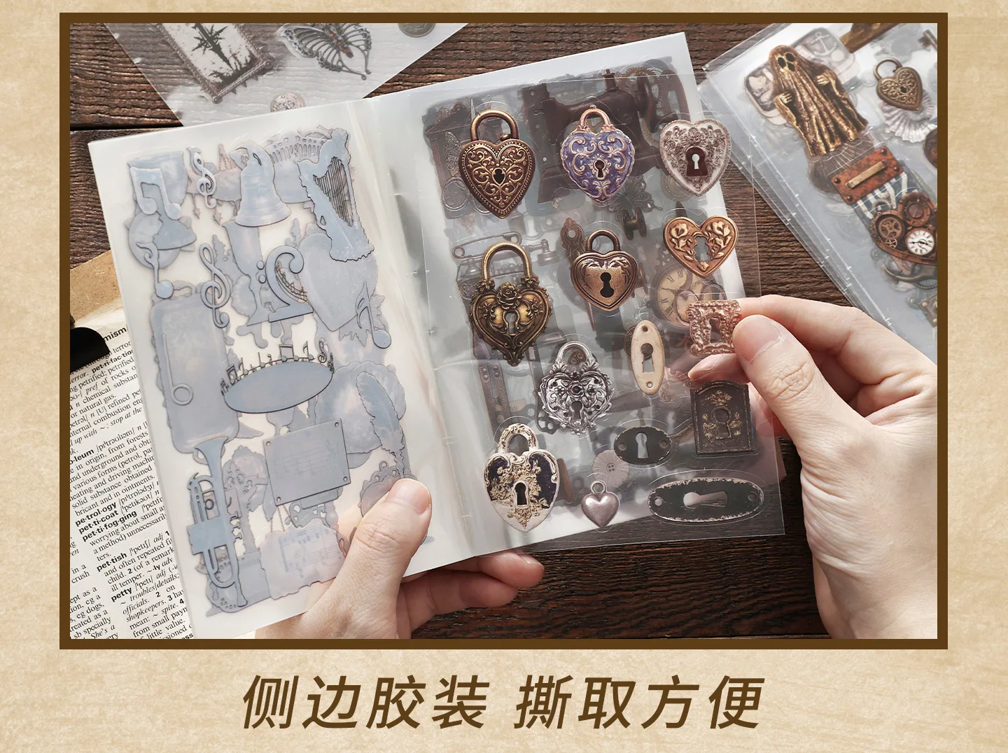 TIANZI 20 Sheets Cute Cartoon PET Die Cut Stickers Book for Handmade Scrapbooking Japanese Stationery Supplies Decorative Diary