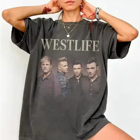 Westlife 25th Anniversary 2026 Tour Comfort Colors T‑Shirt, Funny Boy Band Concert Fan Merch Y2K Ins Streetwear Short Sleeve Top