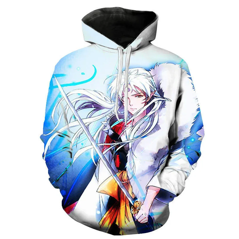 Autumn Sweatshirts Casual New Men Inuyasha 3D Printed Hoodies Pullover Streetwear Fashion Hooded Tops