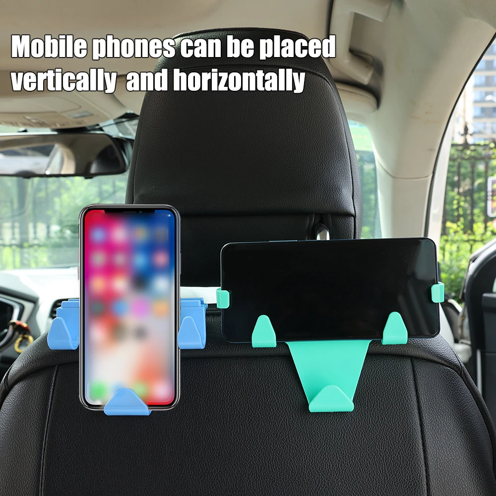 2 In 1 Mobile Phone Tablet PC Car Back Seat Holder Stand for Phone Support Car Headrest Hooks Bracket Clip Stand Mount for Apple