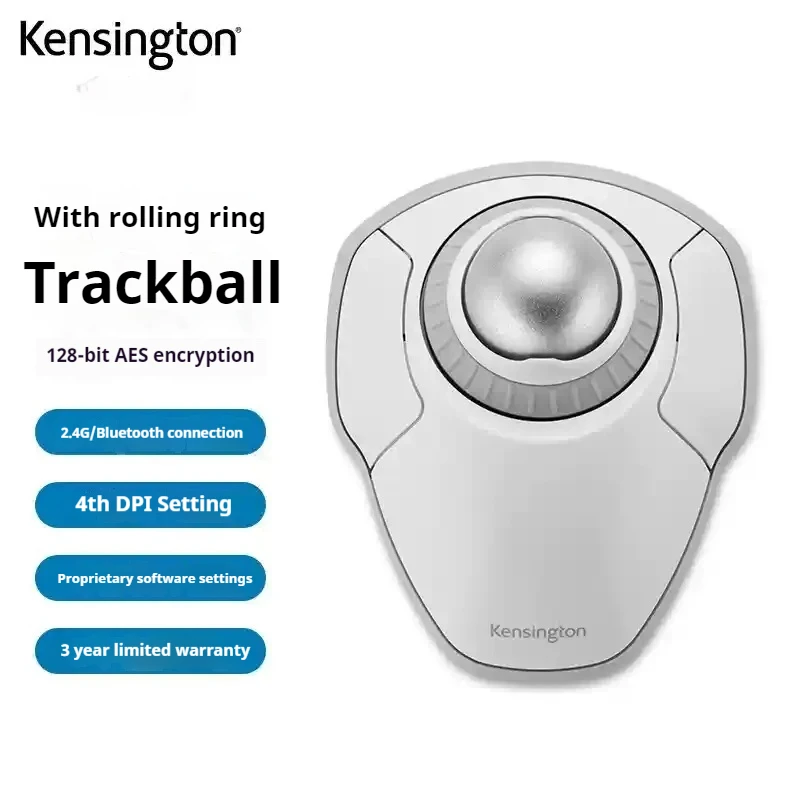 Kensington Mouse Drawing Color Track Original Wireless Trackball 2.4 Ghz+Bluetooth With Displacement Ring Autocad K70992/K7093