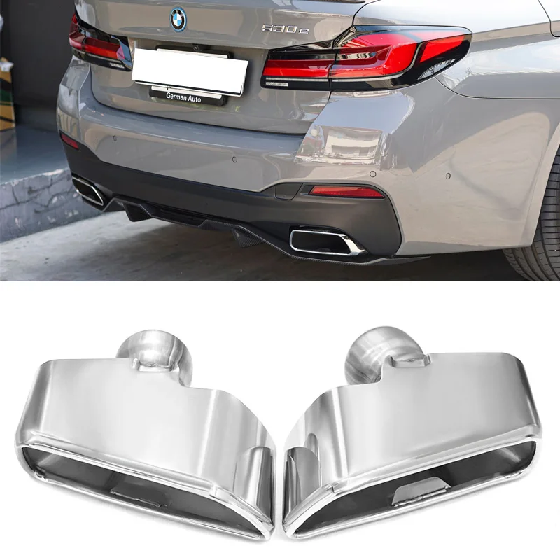 Punta de escape cuadrada para BMW G30 G31 18-23 530e 530d 530i, mejora estilo MPE para 540i, boquilla de tubo de escape que requiere difusor MP