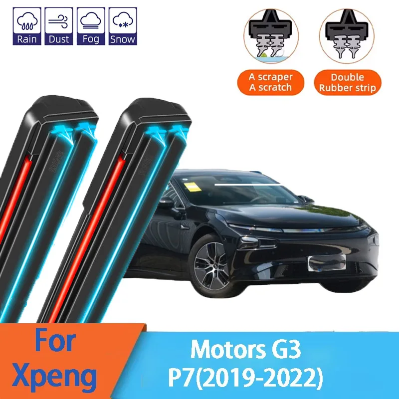 

For Xpeng Motors G3 P7 Front Windscreen Wipers Double Rubber Car Wiper Blades Car Accessories 2022 2021 2019 2020