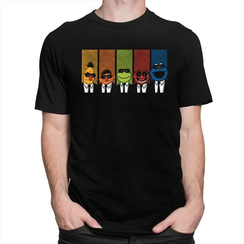 Custom Reservoir Muppets Tshirt for Men Short Sleeves Summer T Shirt Stylish Anime Cartoon T-shirt Fitted Pure Cotton Tees Merch