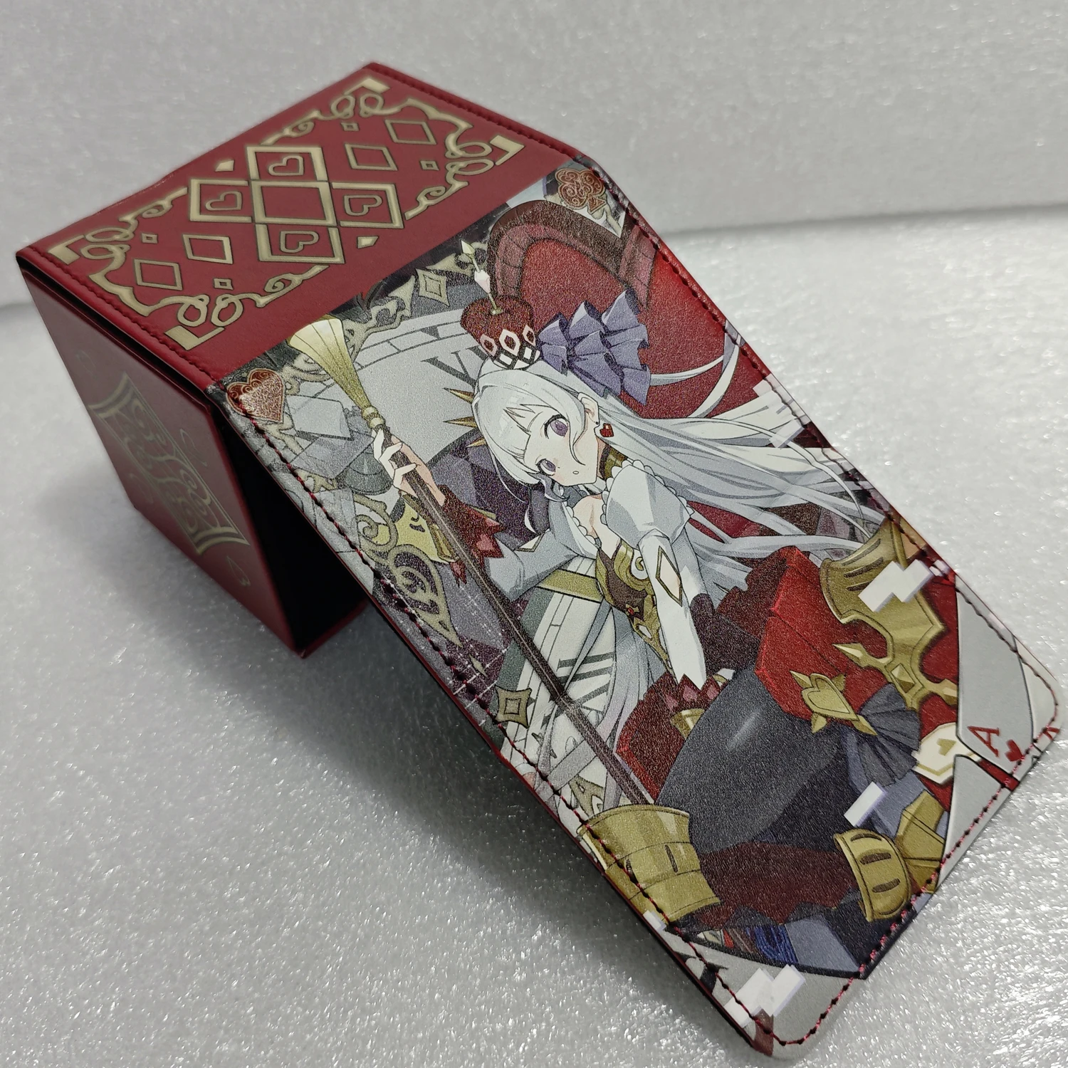 Yugioh M∀LICE HEARTS OF CRYPTER Deck Box Yu-Gi-Oh! The White Red Queen Figures OCG Trading Cards Pu Leather Collection Box 100+