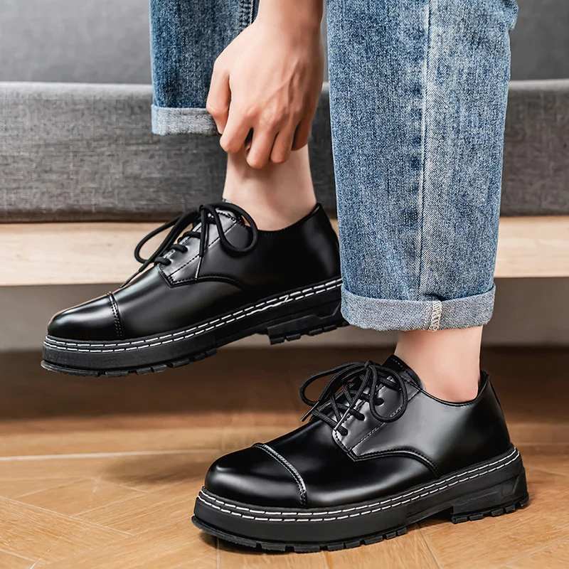 Business leather shoes four seasons soft sole comfort men\'s casual dress shoes groom wedding shoes fashion party leather shoes