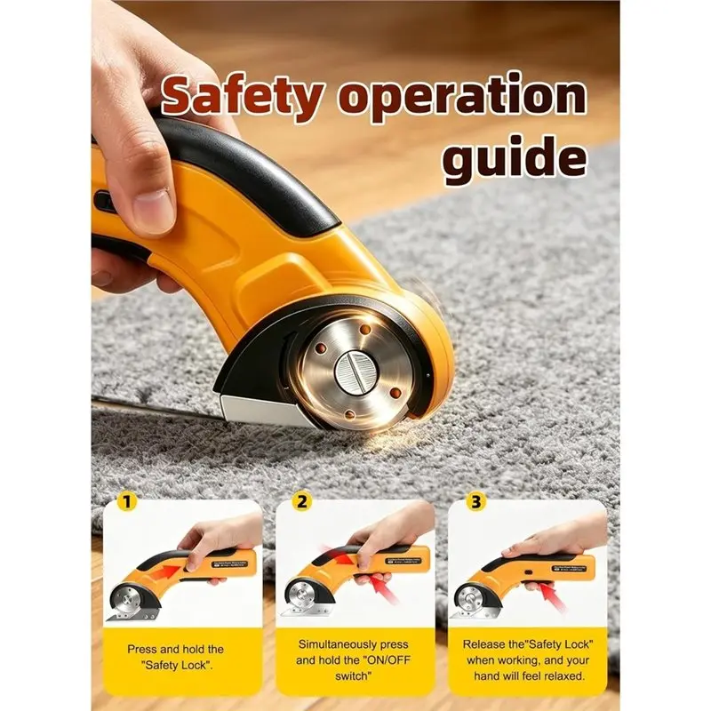 WORTHOWN-Cordless Electric Scissors,Rechargeable Cardboard Cutter, 4V Electric Box Cutter For Cardboard Box, Plastic, Leather