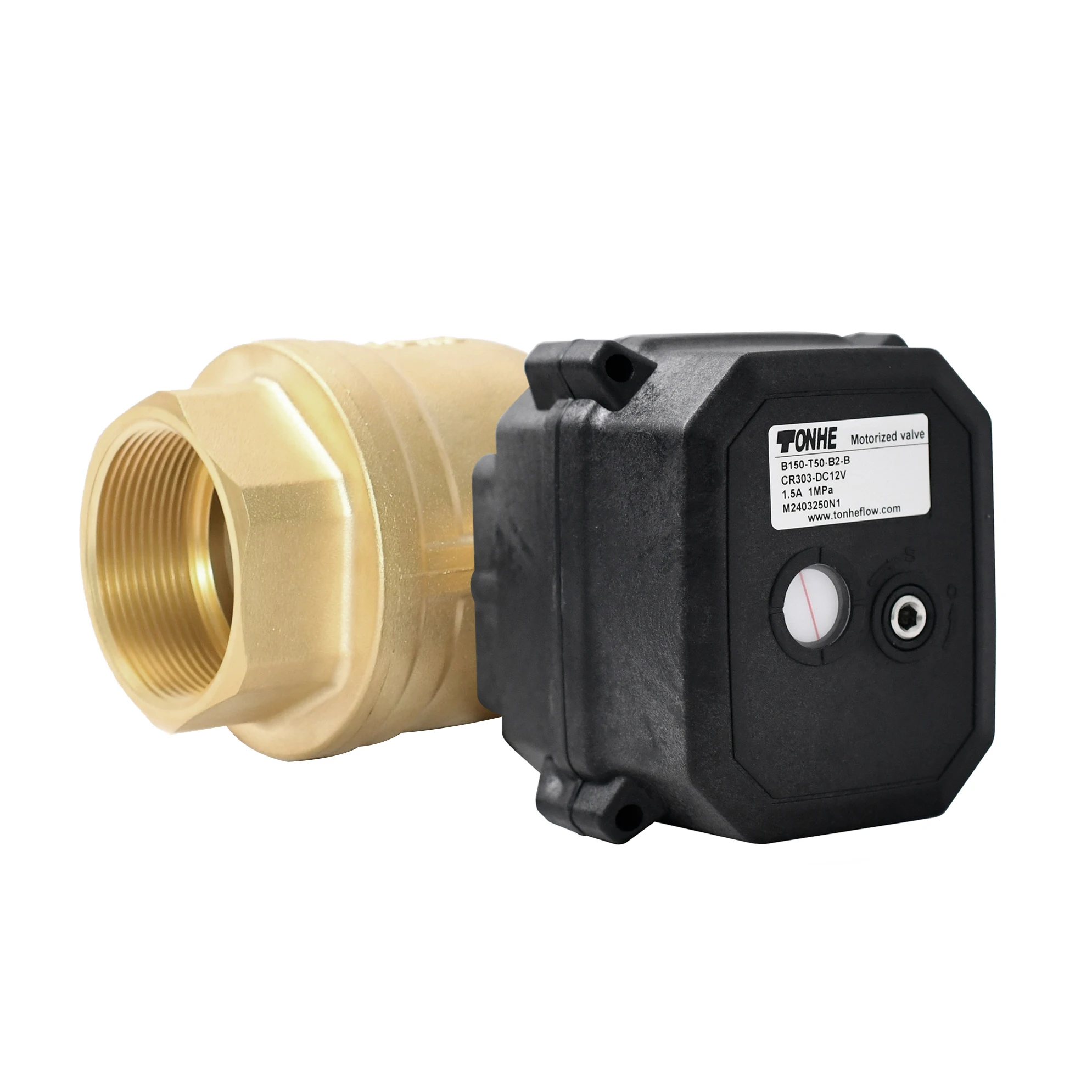 

TONHE 2 Way 2'' DC12V 1S Open Fast Open Brass Electric Water Ball Valve