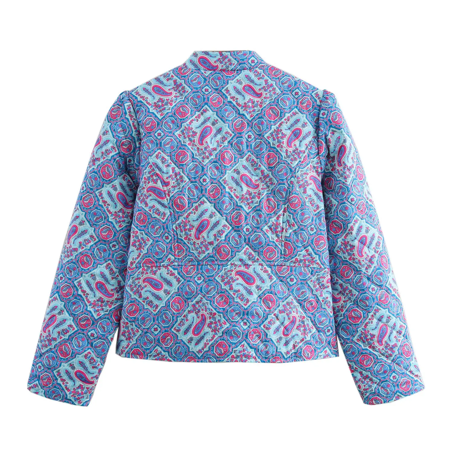 2025 nouveaux vêtements pour femmes: Style européen et américain à la mode décontracté Simple polyvalent début d'automne imprimé manteau en coton