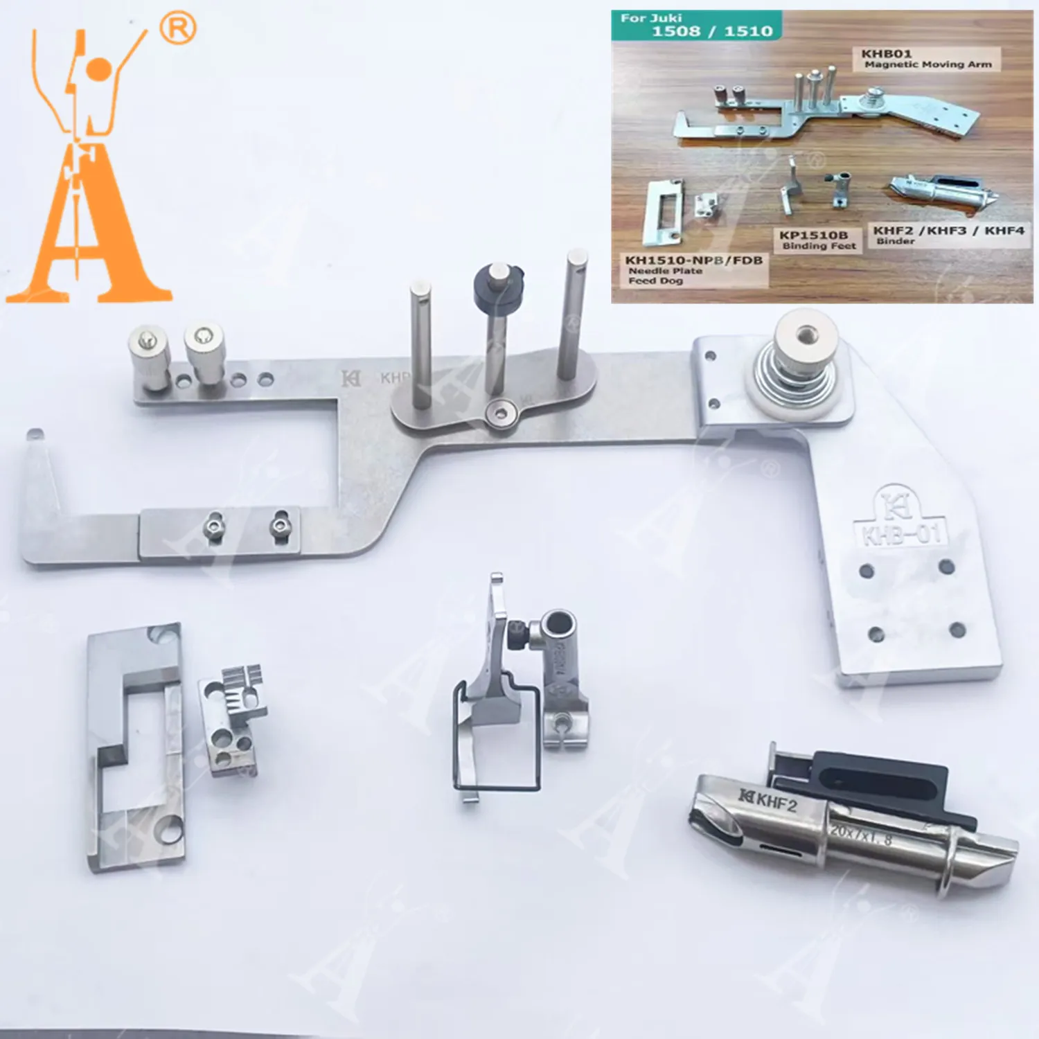 

Suitable for machine Juki DNU-1510 Seiko LSW-8BL Binding Needle Plate and Feed Dog Set for Moving Arm Using with KP1510 bindi