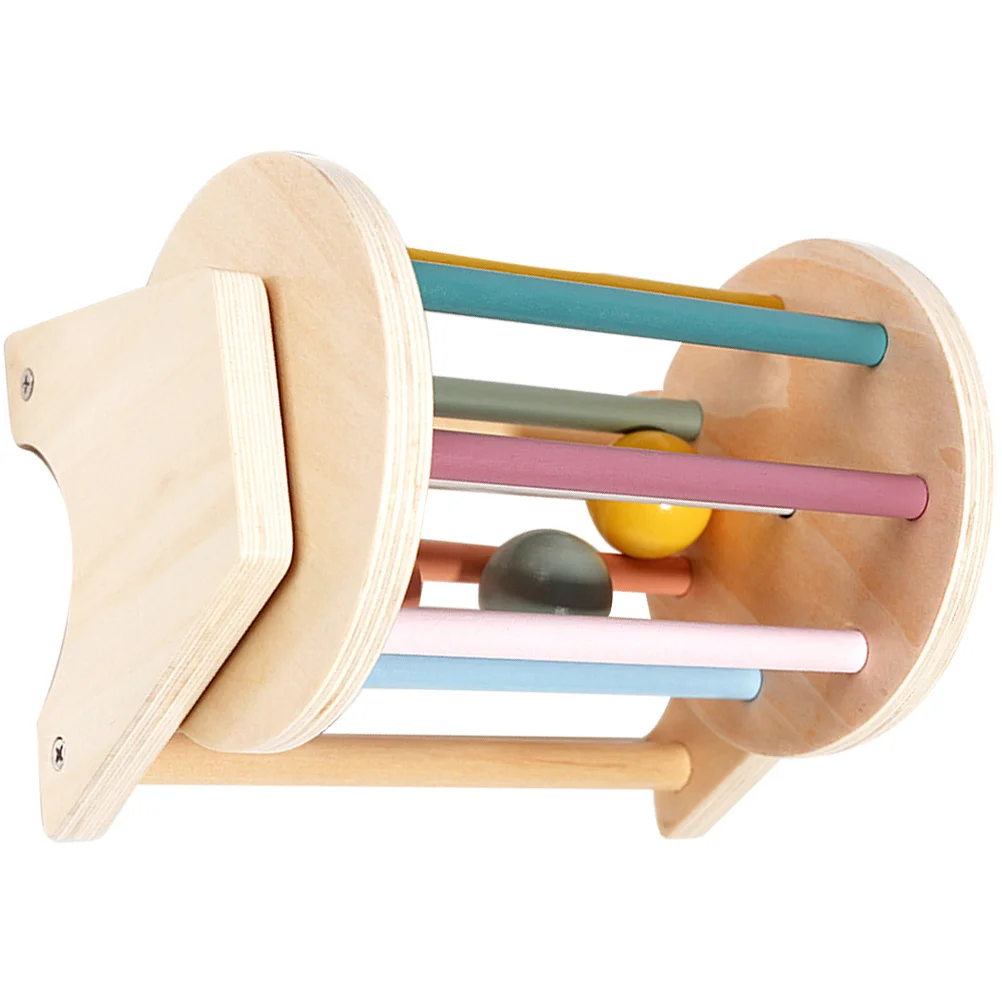 Wooden Textile Drum Educational Montessori Learning Early Development Activity Colorful Rolling Drum Sound Sensory Plaything