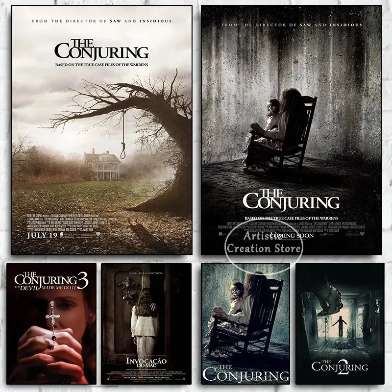 The Conjuring Series Poster Horror Movie Canvas Painting Pictures HD Print Poster for Modern Bedroom Club Wall Art Home Decor