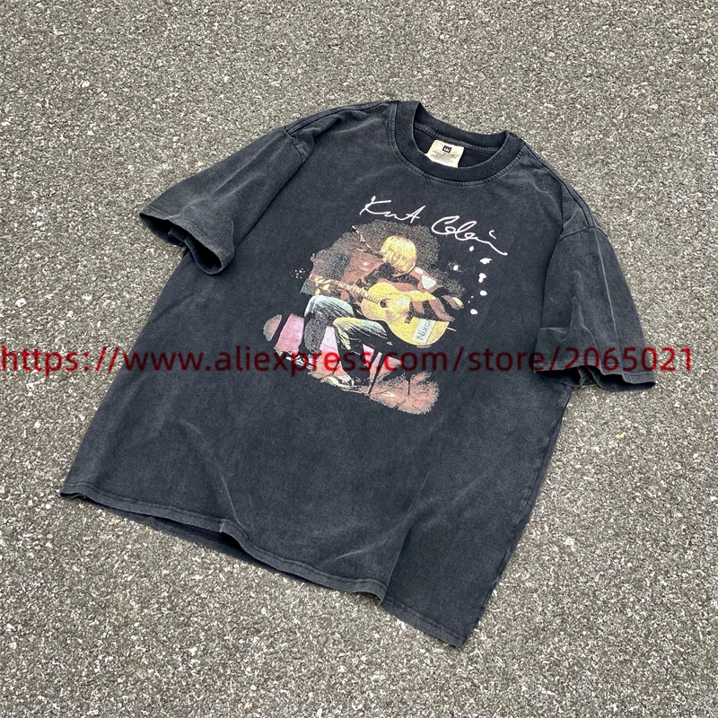 Vintage Kurt Cobain T Shirt Men Women Best Quality Oversize Tees Tops T-Shirt