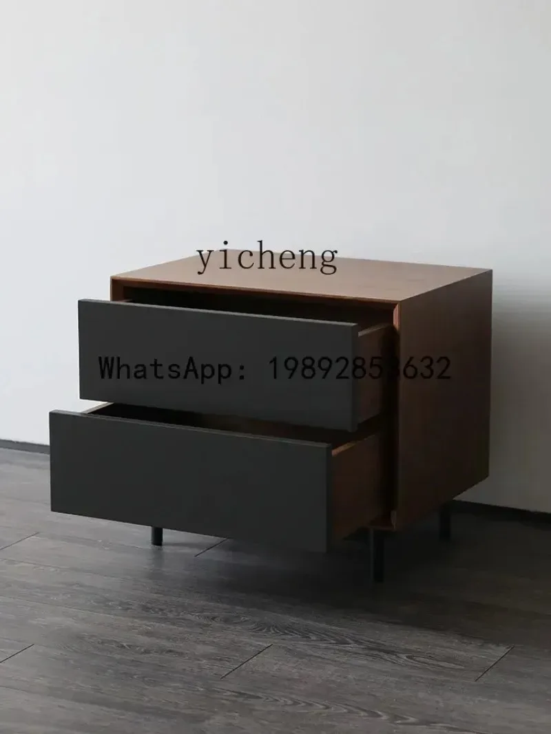Minimalist Bedside Table Simple Modern Solid Wood Texture Bedside Cabinet Mini Storage Cabinet Light Luxury High-End