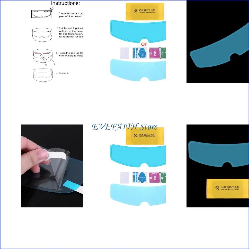 

124B Universal Motorcycle Helme Rain Rain Rapen Pline Flam против дождя анти-тупик экран патча