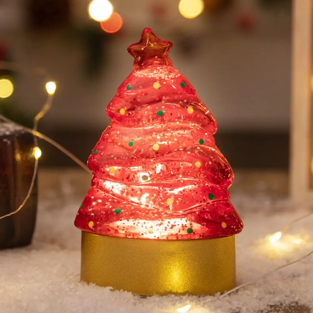 Cartoon Christmas Tree Night Light Creativity Exquisite Desktop Christmas Decor Crafts Eye-Caring Children's Night Lamp