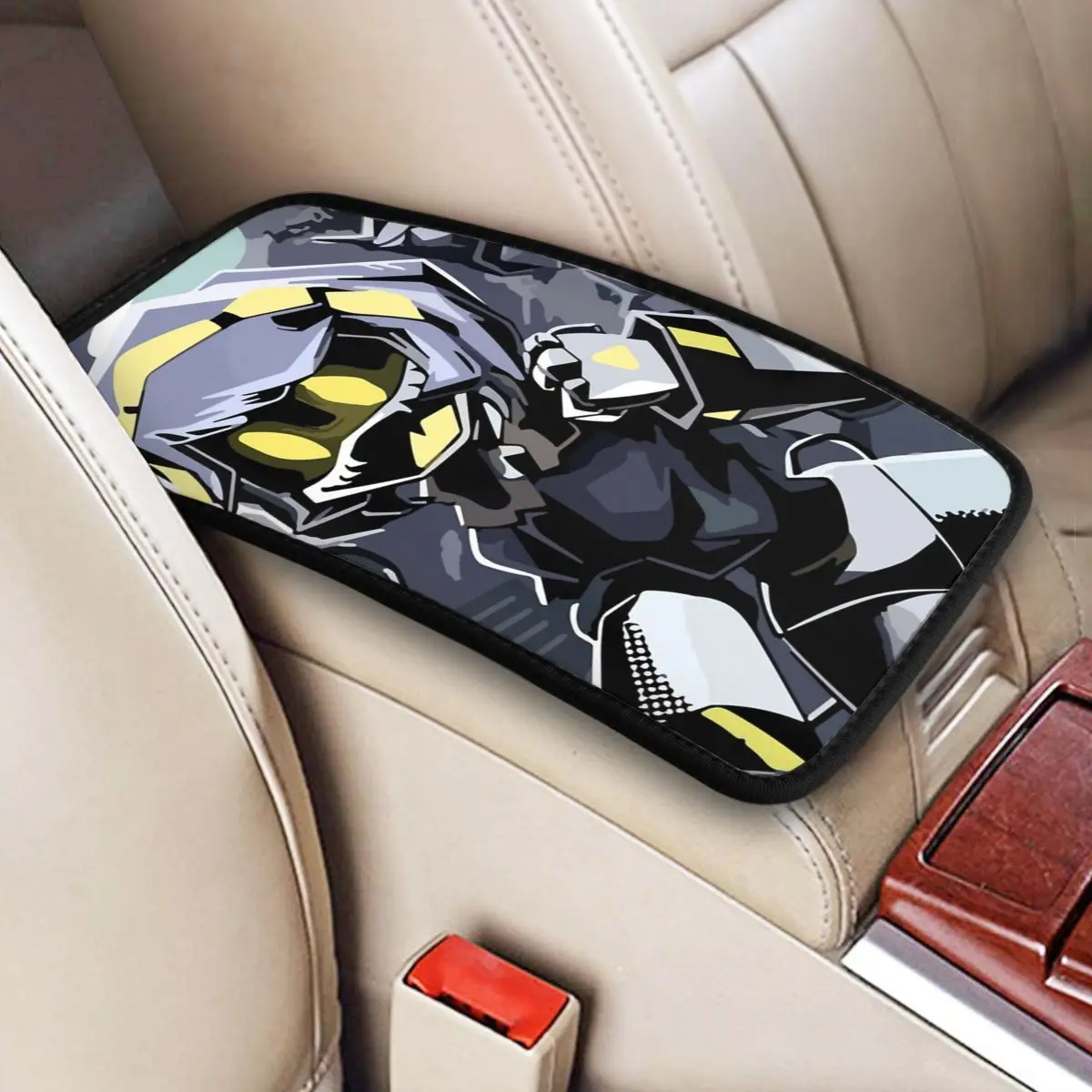 Uzi Murder Drones Center Console Cover Pad for Cars Doll Art Car Interior Accessories Armrest Cover Mat Leather