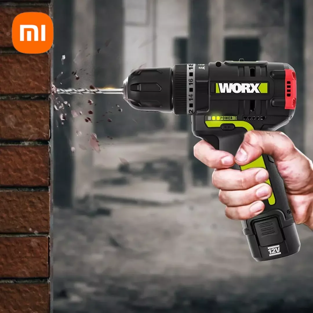 Xiaomi WORX Electric Drill WU131 Impact Drill Household Electric Screwdrive Rechargeable 3 in 1 Repair Tools for Makita Battery