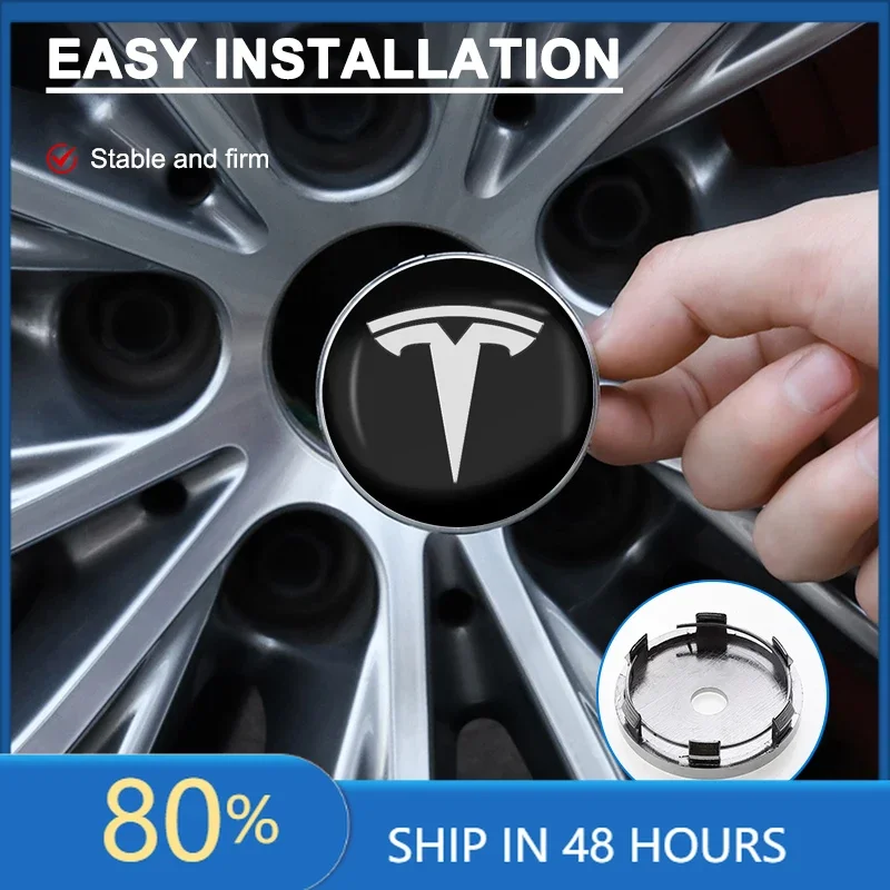 

Styling Mouldingss 4pcs 60mm Car Wheel Center Hub Cap Rim Cover Emblem Sticker For Tesla Model Y Model 3 S X Badge Emblem Auto S