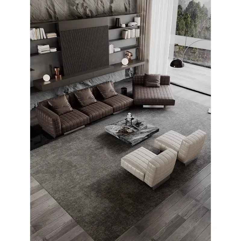 

Вилла большой плоский высококачественный современный диван из воловьей кожи первого слоя