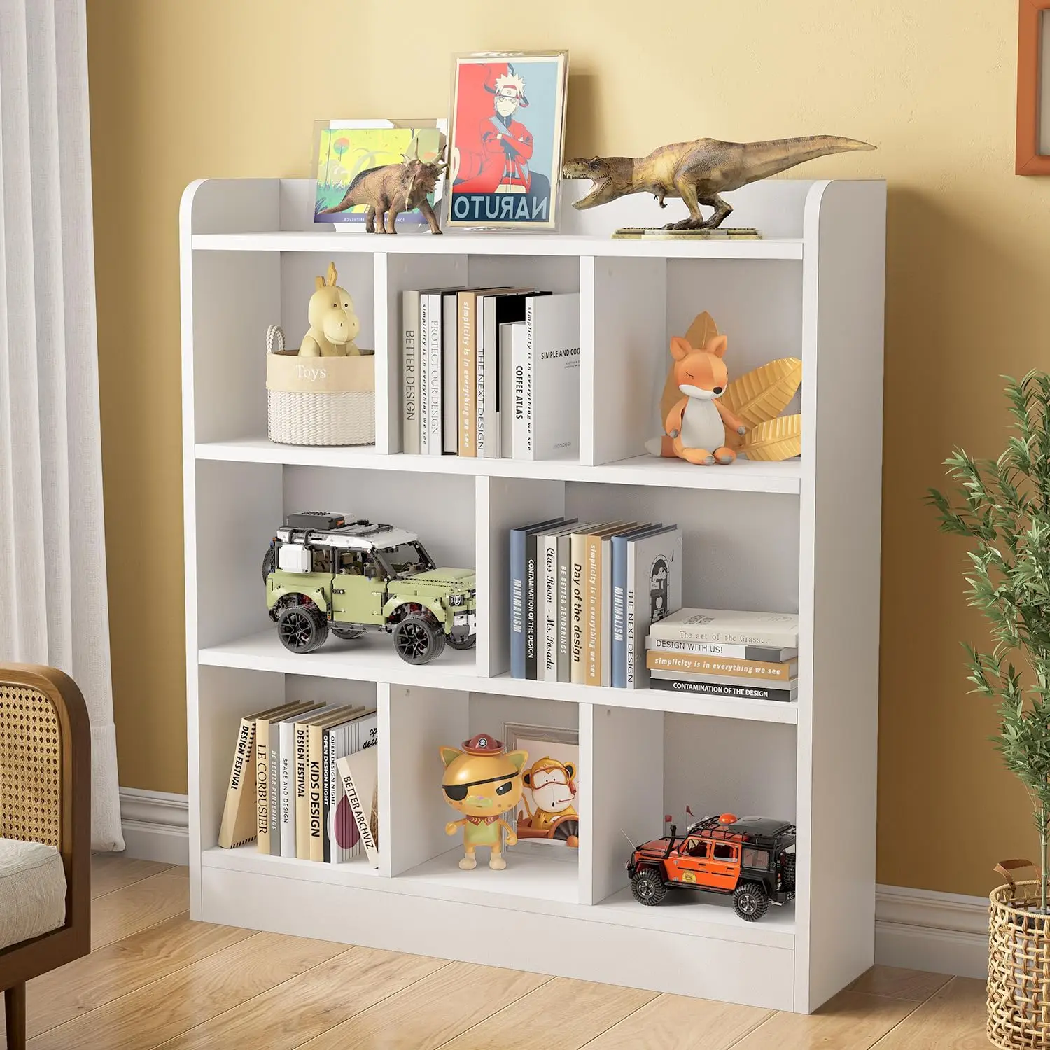 

Cube Storage Organizer, Cube Shelf, Display Bookcases For Bedroom,Living Room, 3-Tier 8 Cubes Bookshelf, White