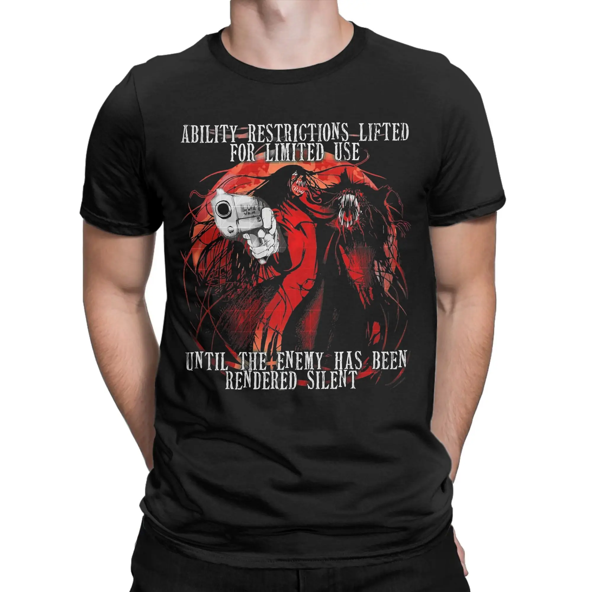 

New Arrival alucard hellsing anmie cartoon T Shirt For Unisex Pure Cotton T-shirts Short Sleeve Clothes