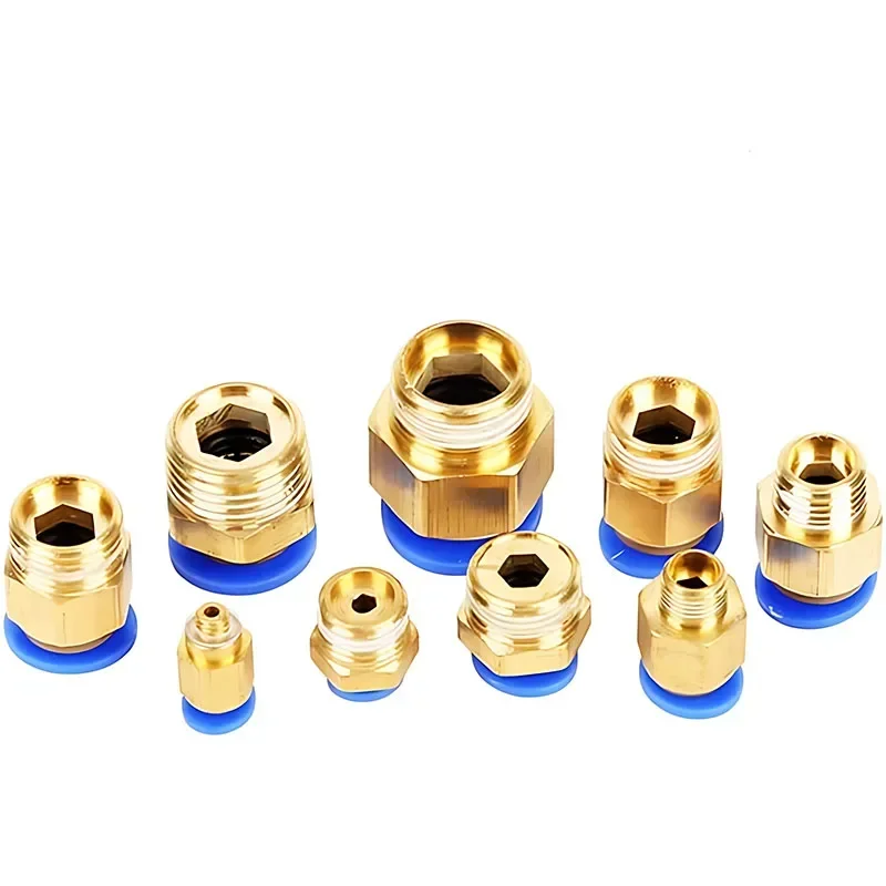 Conexão pneumática M5 Rosca Push-In Air Quick Joint Connector, Mangueira Tubo, 4mm, 6mm, 8mm, 10mm, 12mm, PC4-M5, PC6-02, PC8-04