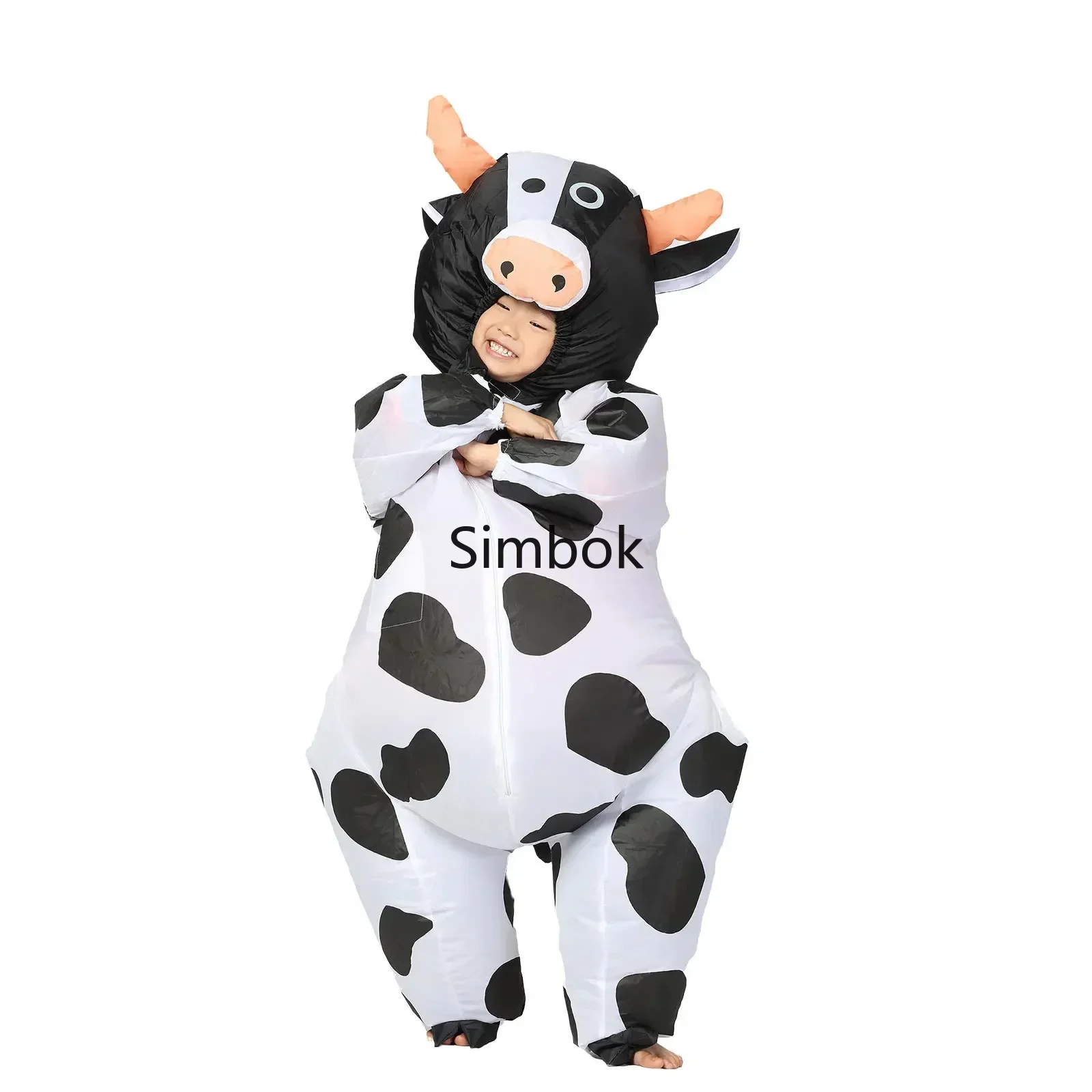 Cow Inflatable Clothing Black and White Flower Walking Cartoon Dolls Perform Funny Christmas Animal Costumes