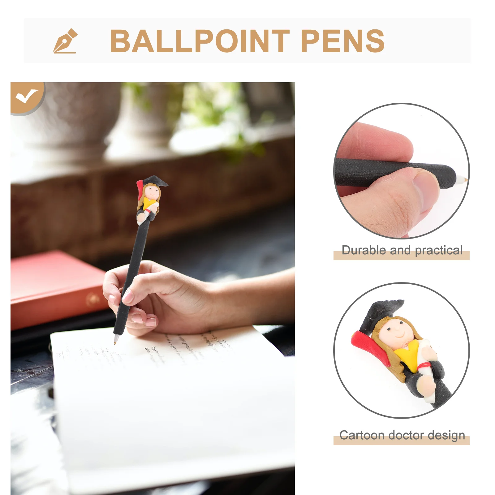 

20 Pcs Gel Pen Cool Pens Ink Ballpoint Bulk Creative Cartoon Stationery Polymer Clay Cute for Student