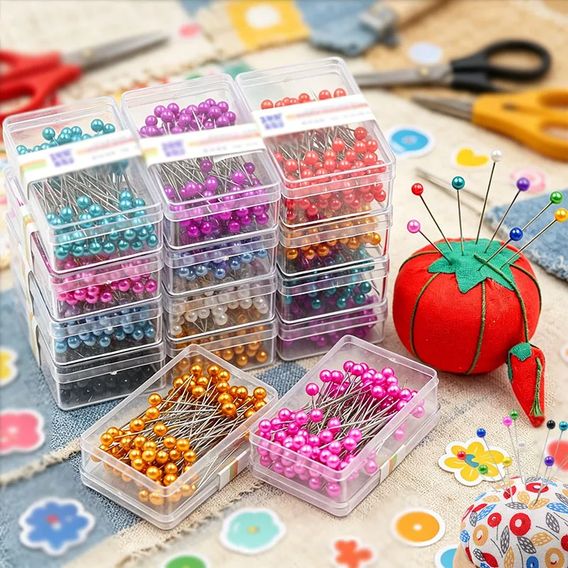 100 Stück 38 mm große farbige Rundkopfnadeln, gerade Nähnadeln, Stecknadeln, geeignet für die Herstellung von Kleidung und DIY-Nähwerkzeuge – Detail 1