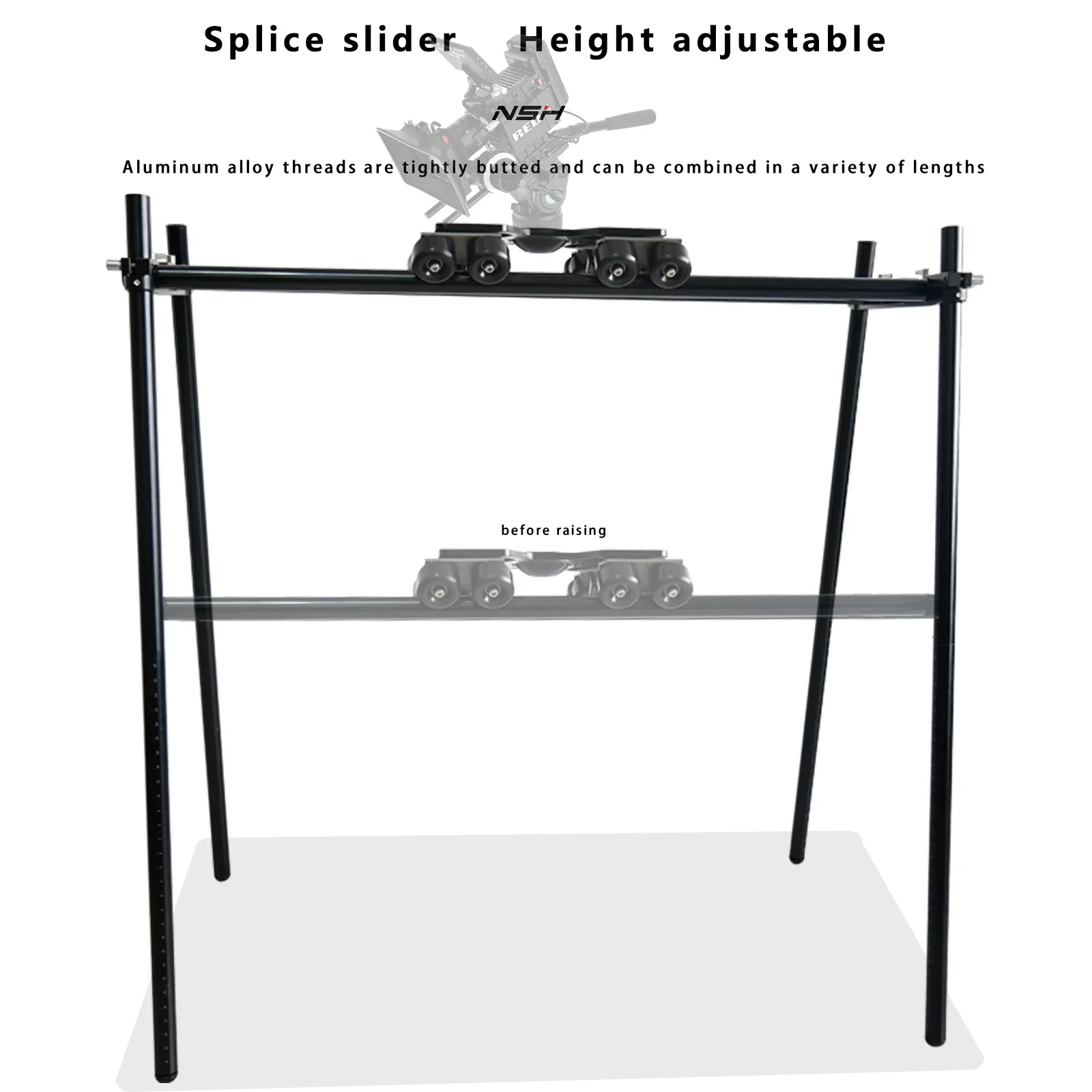 NSH New Design Portable Dolly System Camera Slider Rail Set Deluxe Track Kit Camera Accessories for Video Shoot