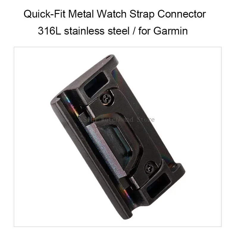 2PCS Quick-Fit Metal Bands Connector 20/22/26mm Watch Straps Adapter for Garmin Fenix 6X 5X Fenix 5 5S Quick Release Accessory