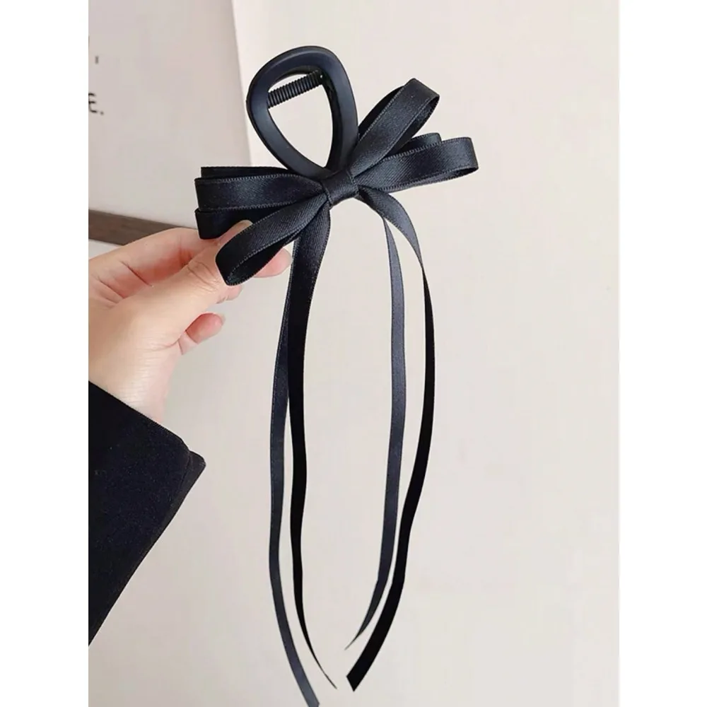 1pc Sweet Satin Ribbon Bow Hair Claw Versatile Hair Clip For Women Perfect For Chignon And Updos SpringSummer Halloween