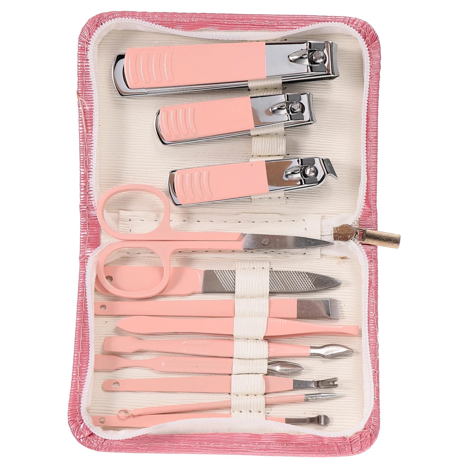 1セット ステンレス製 マニキュアツールキット 女性用ネイルケアセット 旅行用ペディキュアキット ミニネイルグルーミングツール 家庭用