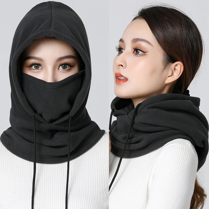 Thickened Warm 4 In 1 Plush Baseball Cap Wearable Blanket Winter Ski Windproof Cap Outdoor Cycling Hooded Neck Warmer Sleeve