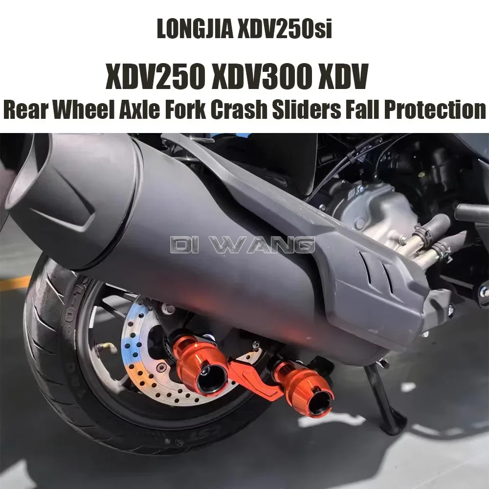 

New For LONGJIA XDV250si XDV250 XDV300 XDV Motorcycle Accessories Rear Wheel Axle Fork Crash Sliders Fall Protection