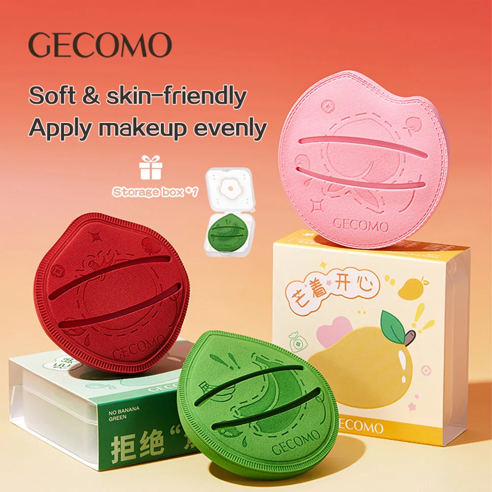 GECOMO Ceative Makeup Powder Puff Wet And Dry Dual-use Sponge Thick Soft & Skin-friendly Beauty Puff Cute