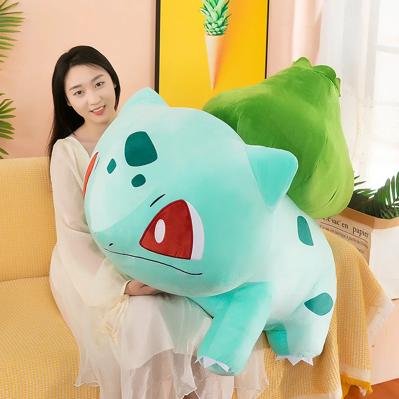 20-60CM Giant Bulbasaur Plush Toy Cartoon Anime Stuffed Doll Cute Soft Throw Pillow Kawaii Home Decor Children's Birthday Gifts