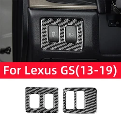 For Lexus GS 2013-2019 Car Interior Accessories Carbon Fiber Auto Anti Slip Switch Button Frame Trim Cover Decoration Stickers
