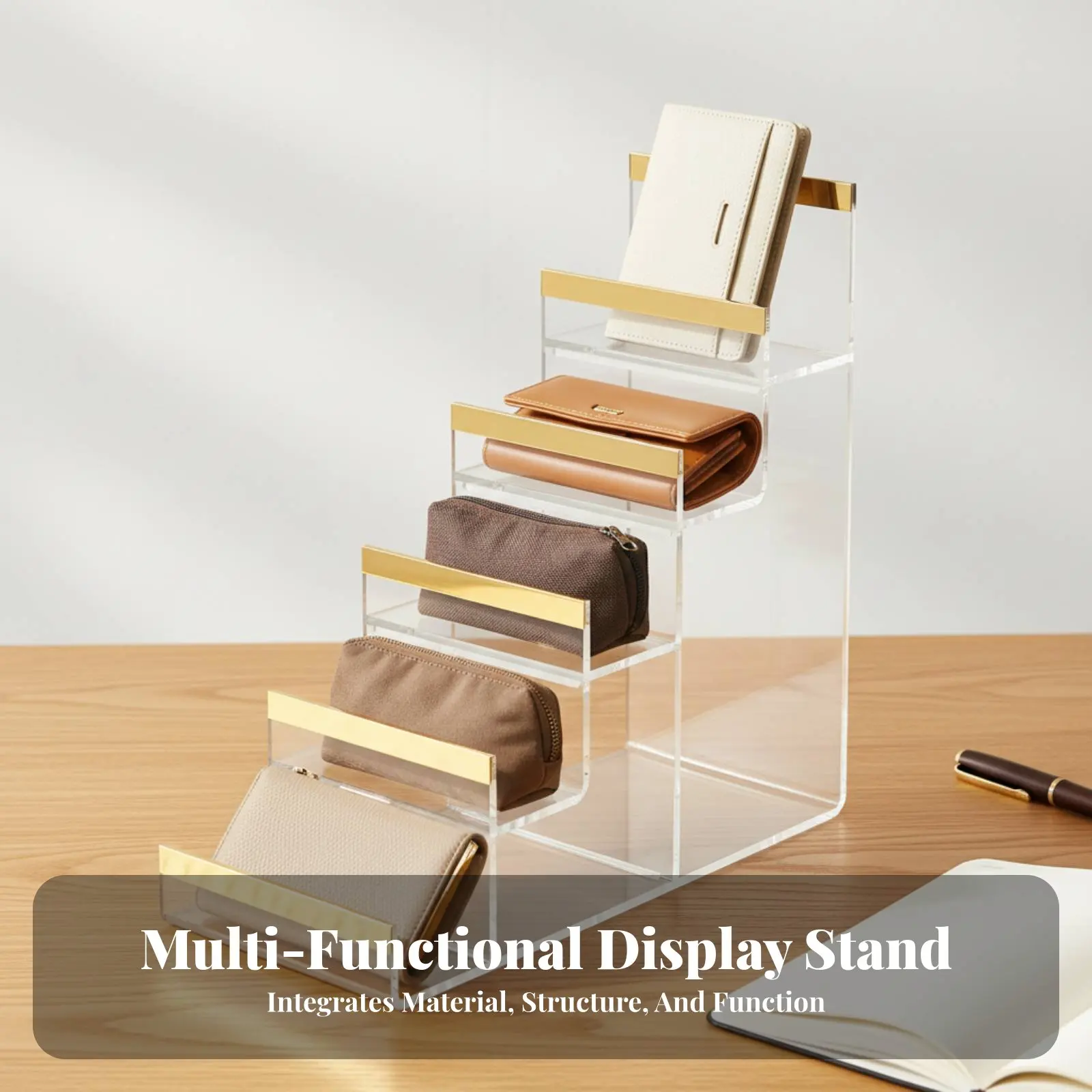 

Acrylic Wallet Display Space-Saving Clear Acrylic Display Stand Versatile