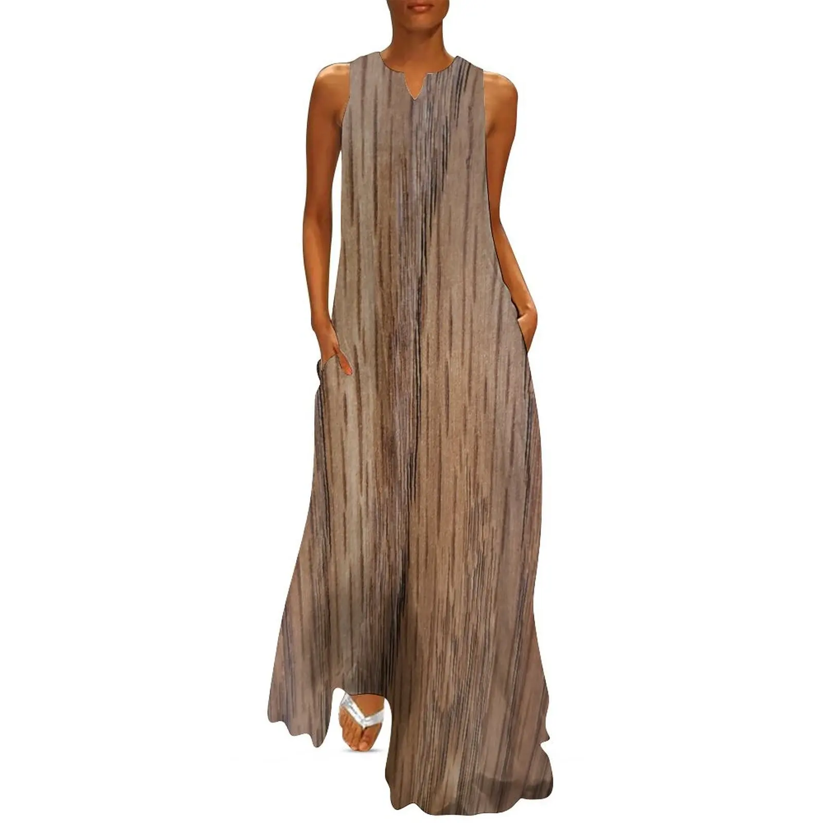 Dark Wood Grain Long Dress bandage dress women evening dress elegant guest wedding