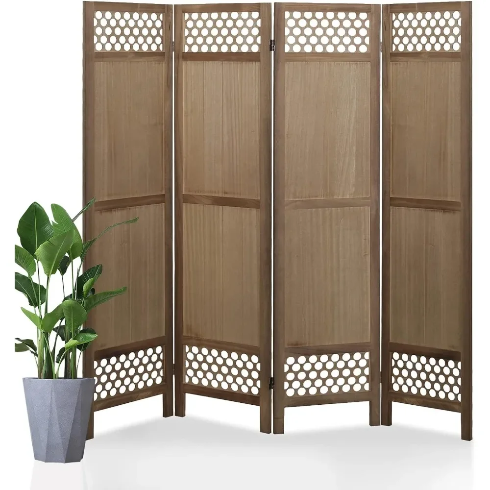 

Dining Room Bedroom Screen Wooden Room Divider and Folding Privacy Screen Light Brown Separator Devider Home Decor Garden