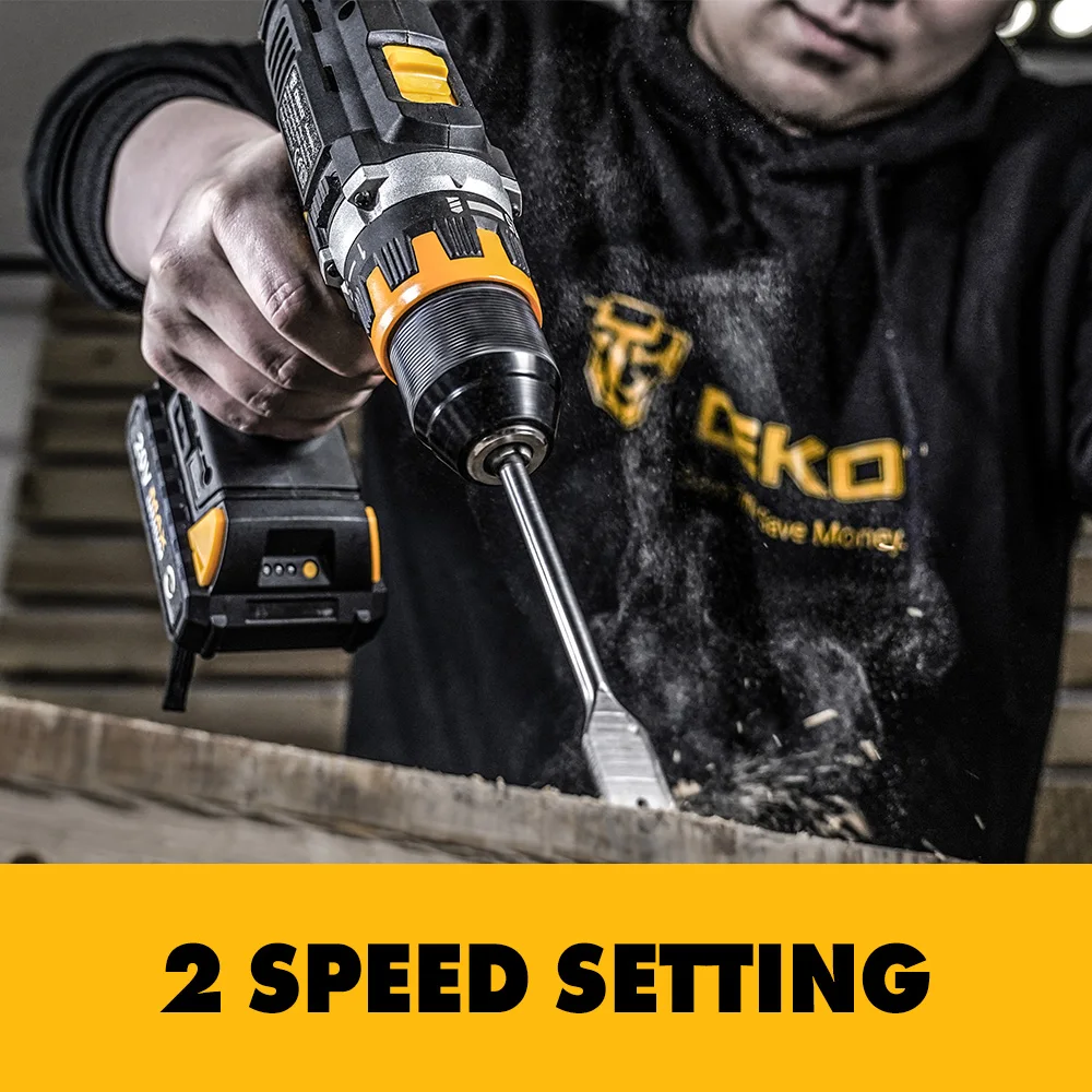 DEKO GCD20DU2 20V MINI WIRELESS SCREWDRIVER ELECTRIC CORDLESS DRILL DC LITHIUM-ION BATTERY 2-SPEED PERFORATOR POWER TOOL