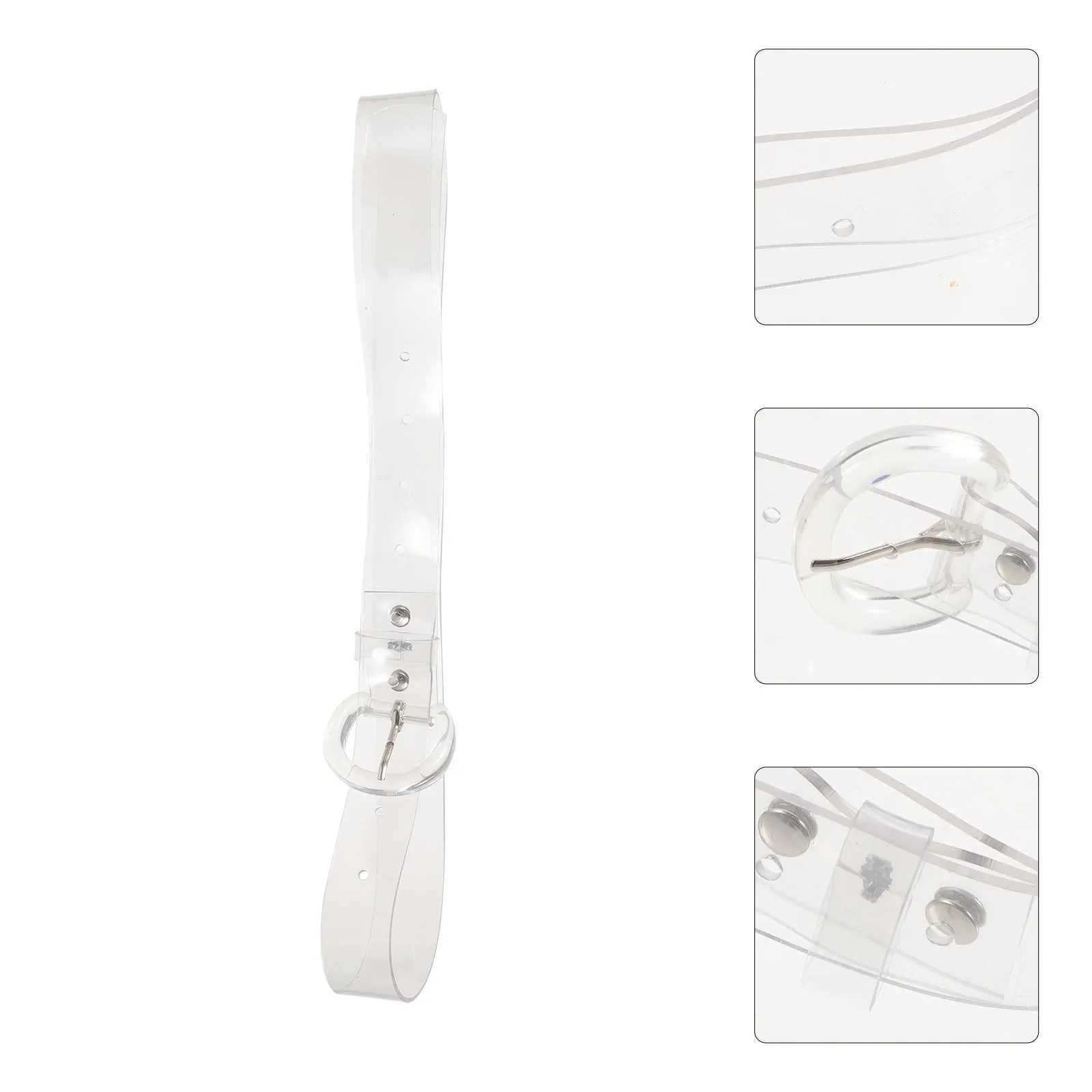 

Transparent Waist Belt for Women Fashion Clear PVC Strap Dress Accessory Stretch Lace Buckle Wide Belt Jeans Outfit