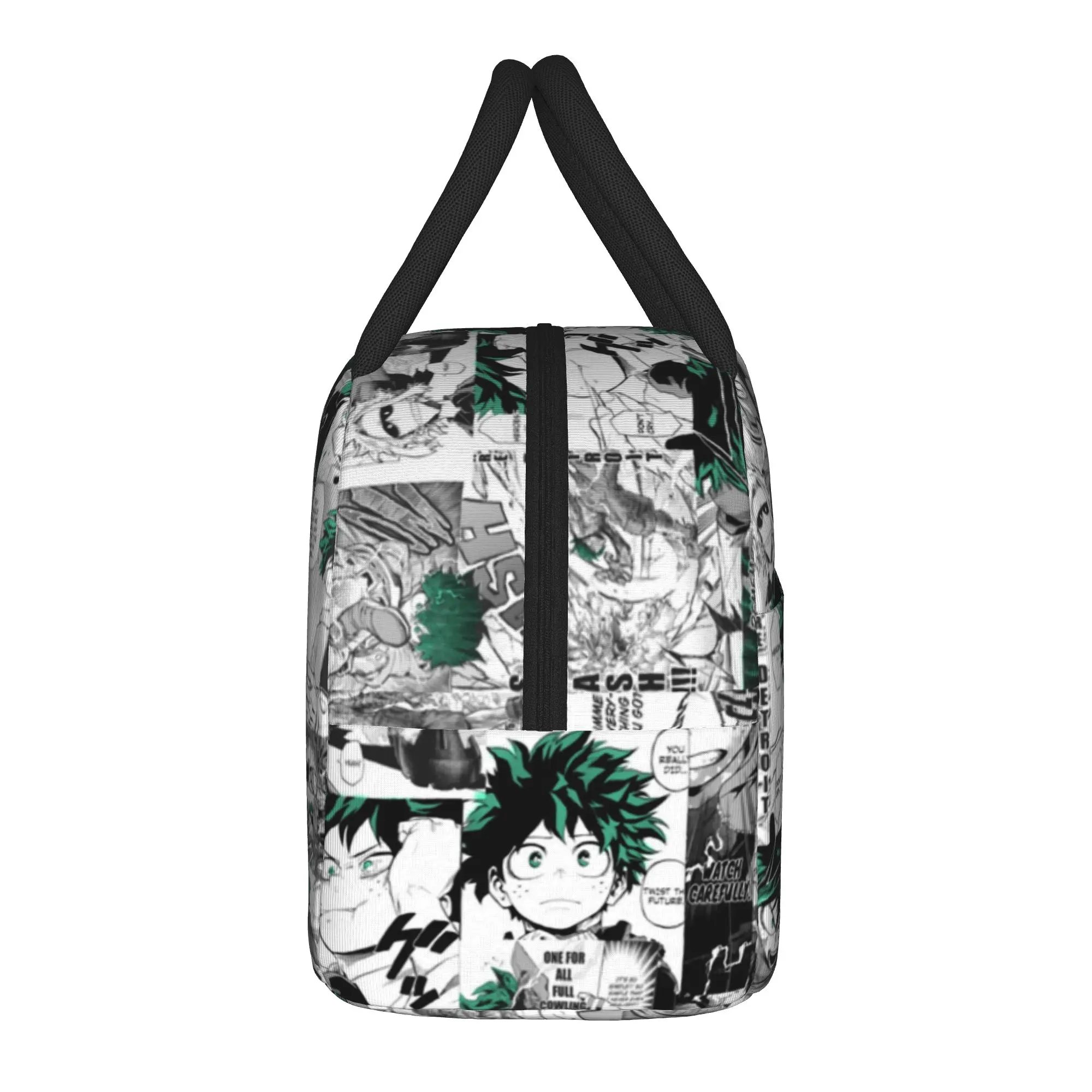 Deku Manga Collage Insulated Lunch Bags High Capacity MHA Meal Container Thermal Bag Tote Lunch Box Food Bag
